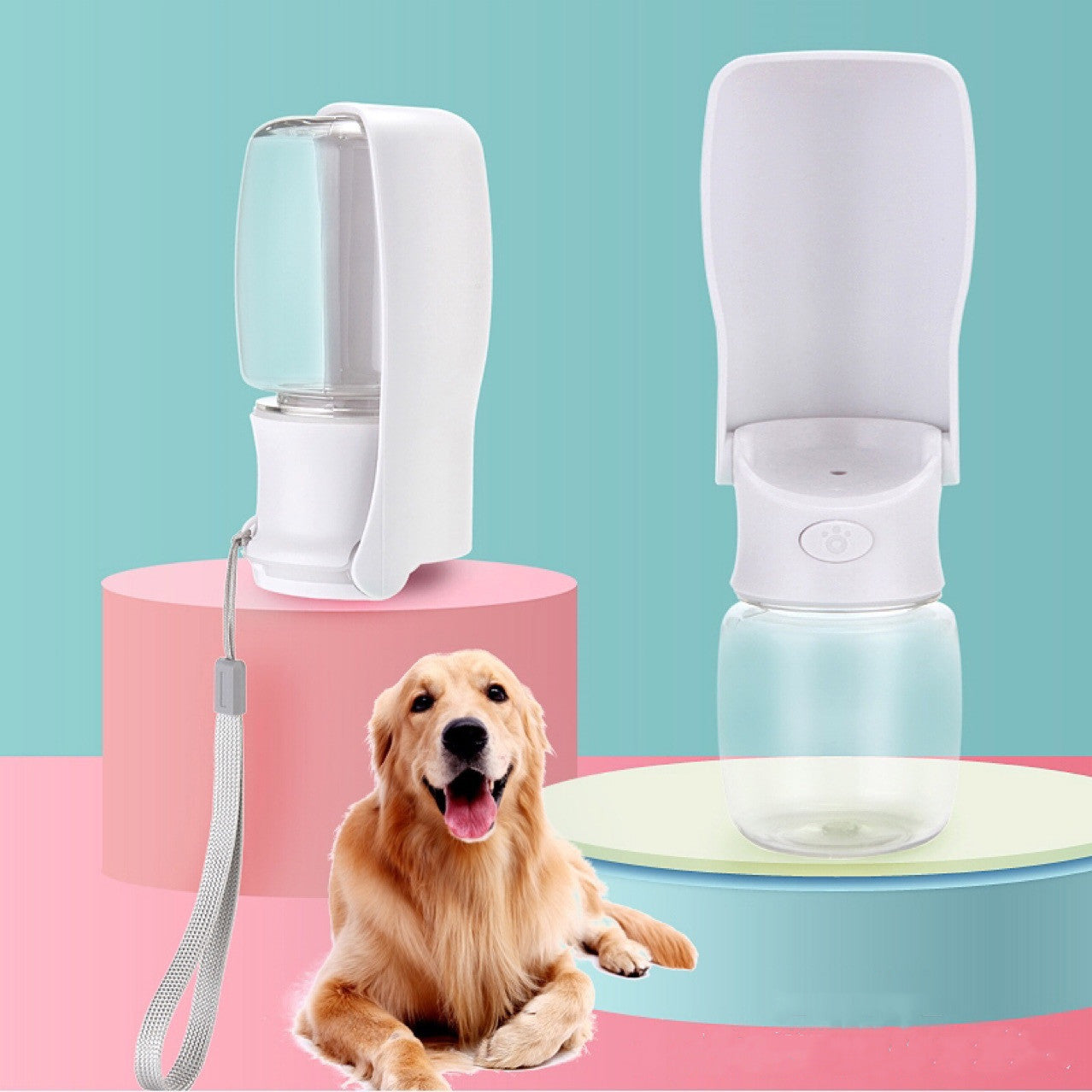 Thirsty No More! Portable Dog Water Bottle with Foldable Bowl
